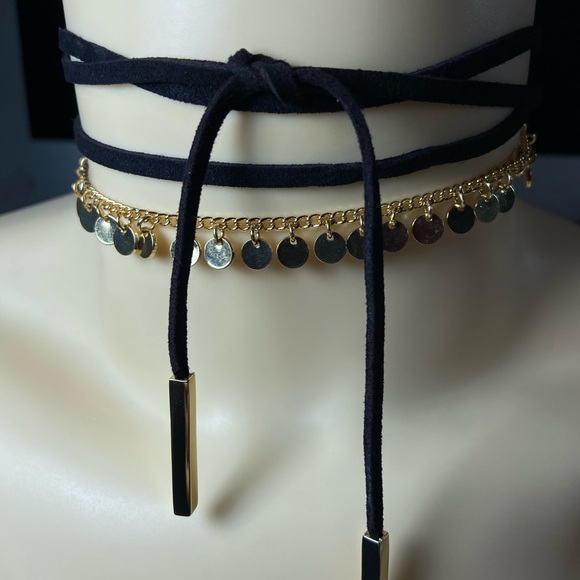 Black and Gold Choker Necklace - Picture 1 of 1
